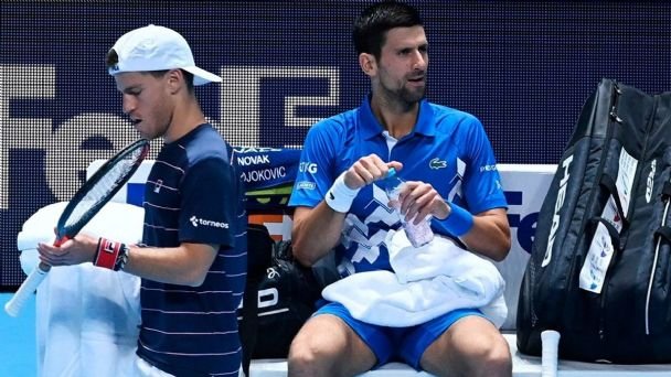 Diego Schwartzman perdió ante Novak Djokovic en su estreno en el Masters de Londres