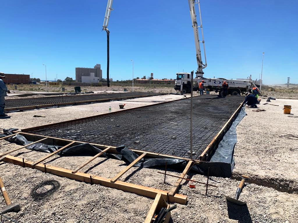 El Gobierno del Chubut comenzó a construir la platea donde se instalará el Hospital Modular en Puerto Madryn