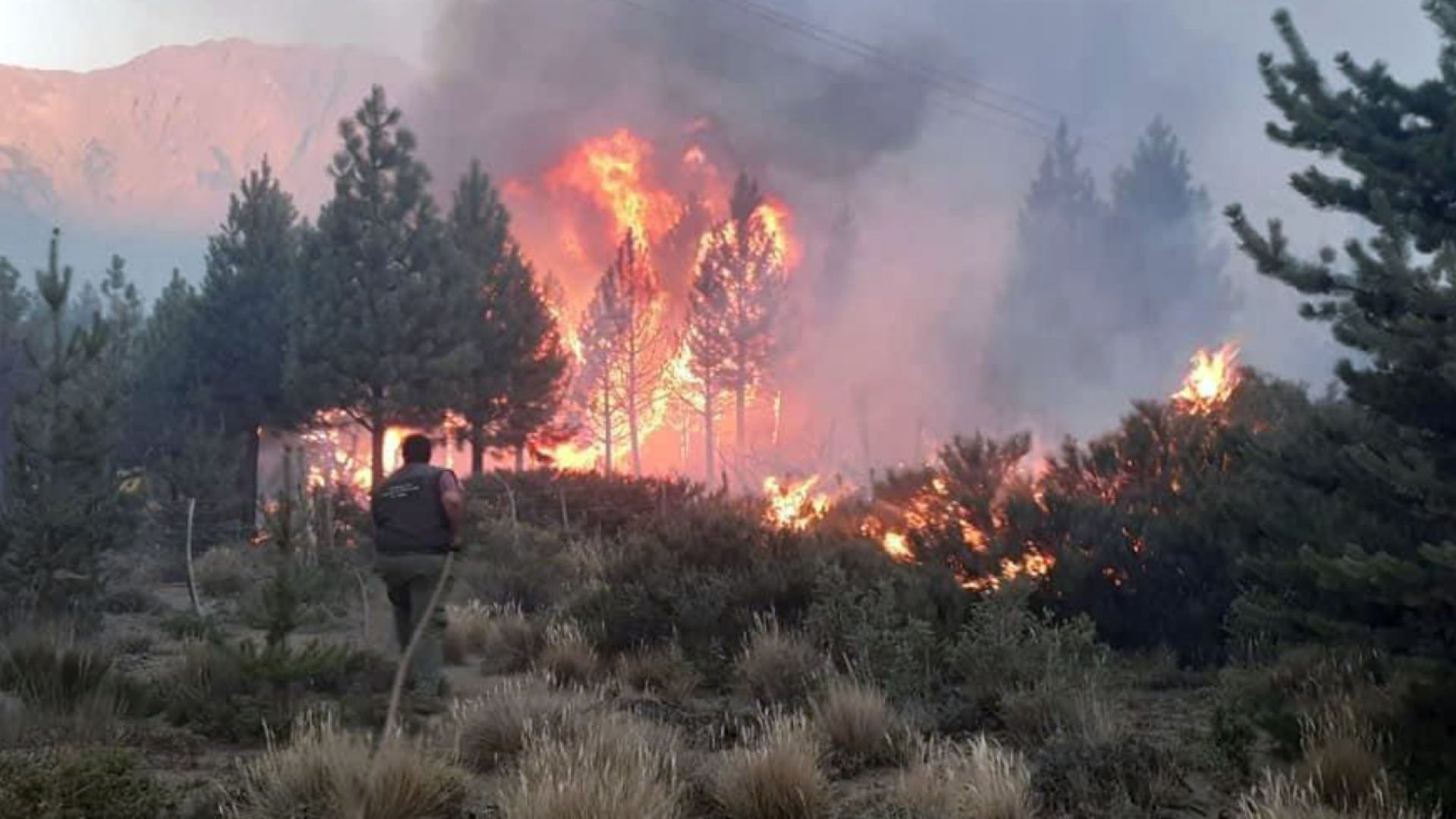 El Bolsón: Incendio en Cuesta del Ternero sobrepasó las 7.500 hectáreas y anoche entró a la provincia del Chubut
