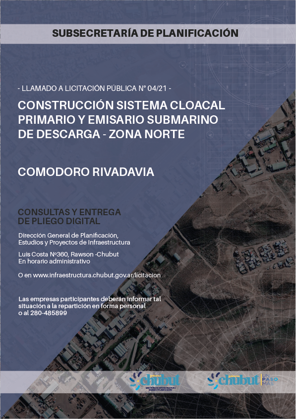 Chubut licitará la construcción de un sistema cloacal primario y emisario submarino de descarga en la zona norte de Comodoro Rivadavia