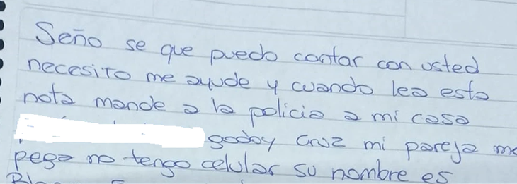 Violencia de género: Una mujer mandó una nota a la maestra de su hijo para que la ayude