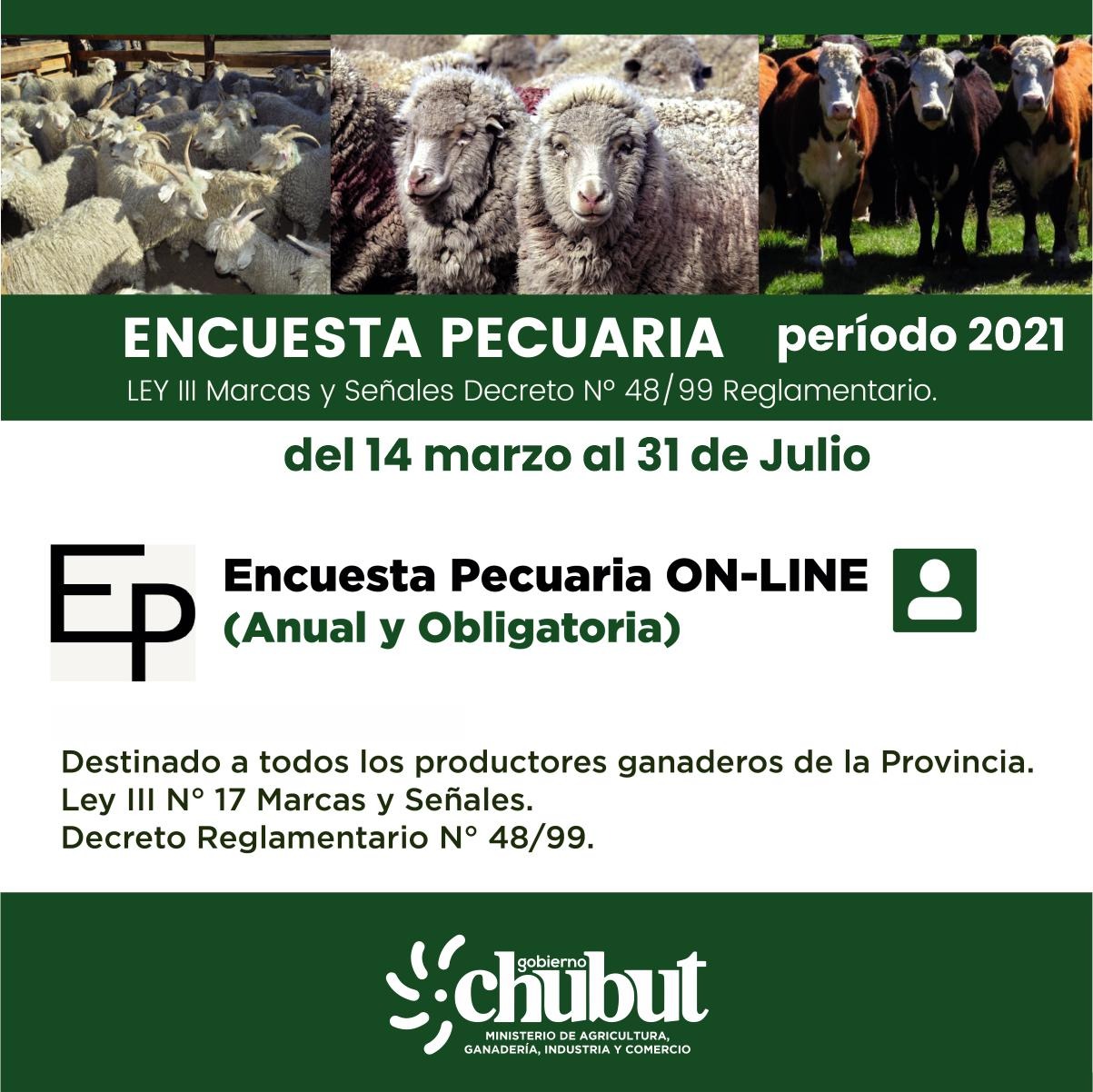 Hoy comenzó la Encuesta Pecuaria 2022 para productores de Chubut