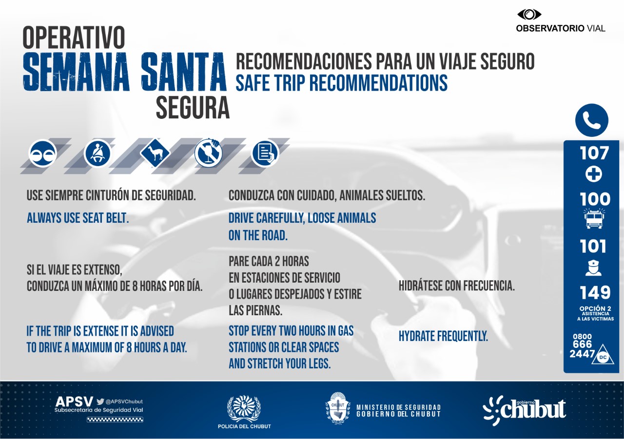 Semana Santa: Seguridad Vial desplegará 75 agentes y patrullas en las seis bases operativas para controlar las rutas de Chubut
