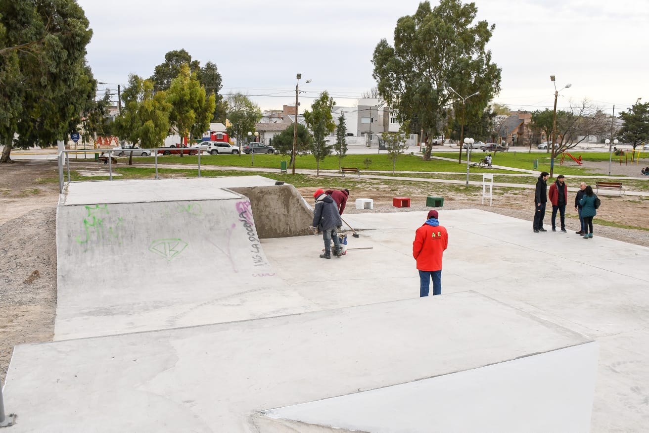 Sastre supervisó la primera etapa de la obra del nuevo Skatepark de Puerto Madryn