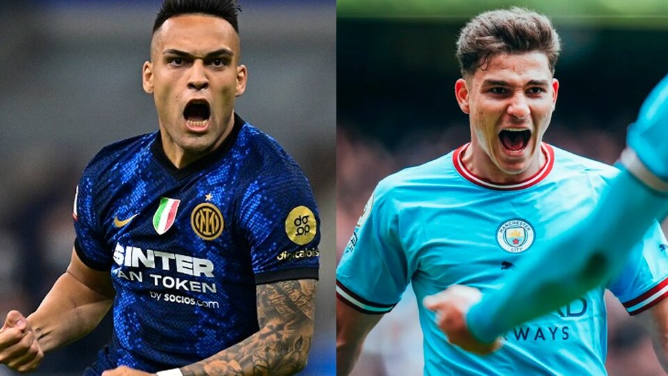 Champions League: Lautaro Martínez titular en Inter y Julián Álvarez espera en el banco del City